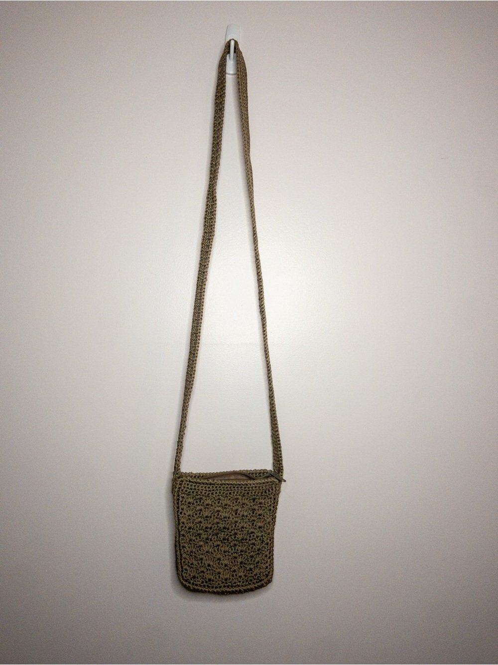 Crochet Woven Boho Crossbody Phone Wallet Bag Beachy Brown Dark Academia